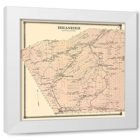 Brasher New York Landowner - Stone 1865 White Modern Wood Framed Art Print by Stone