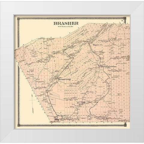 Brasher New York Landowner - Stone 1865 White Modern Wood Framed Art Print by Stone