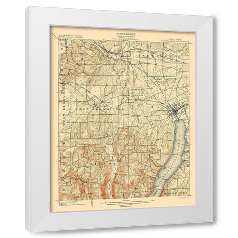 Canandaigua New York Quad - USGS 1903 White Modern Wood Framed Art Print by USGS