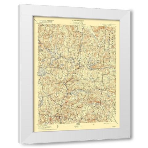 Carmel New York Sheet - USGS 1894 White Modern Wood Framed Art Print by USGS