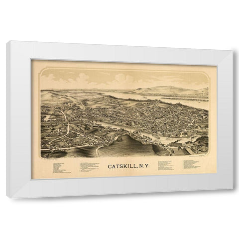 Catskill New York - Burleigh 1889  White Modern Wood Framed Art Print by Burleigh