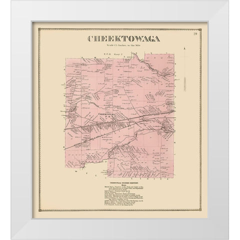 Cheektowaga New York Landowner - Stone 1866 White Modern Wood Framed Art Print by Stone