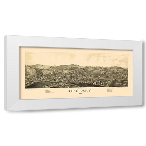 Chatham New York - Burleigh 1886  White Modern Wood Framed Art Print by Burleigh