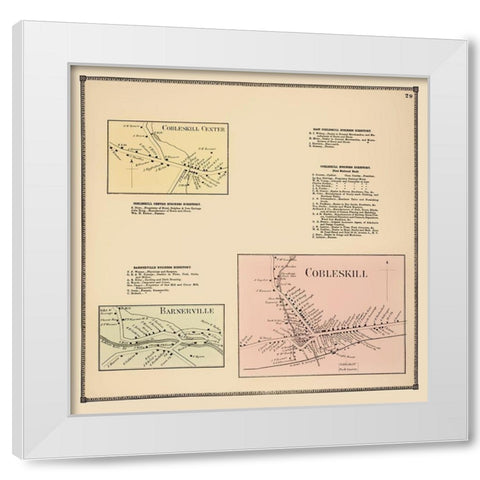 Cobleskill, Bannerville New York Landowner White Modern Wood Framed Art Print by Beers
