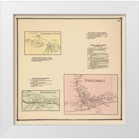 Cobleskill, Bannerville New York Landowner White Modern Wood Framed Art Print by Beers