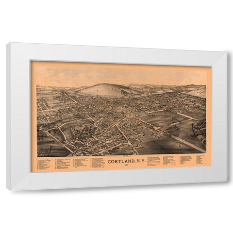 Cortland New York - Burleigh 1894  White Modern Wood Framed Art Print by Burleigh