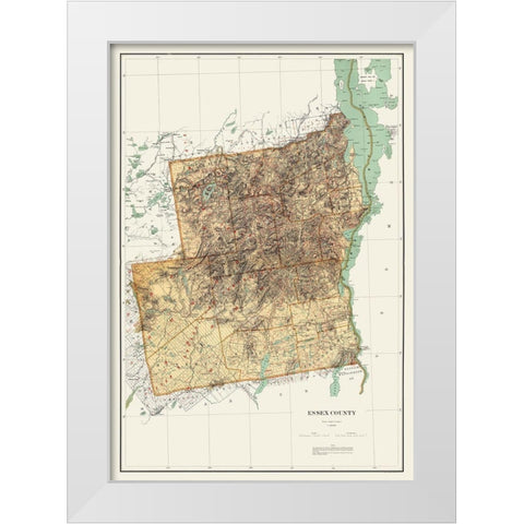 Essex New York Landowner - Bien 1895 White Modern Wood Framed Art Print by Bien