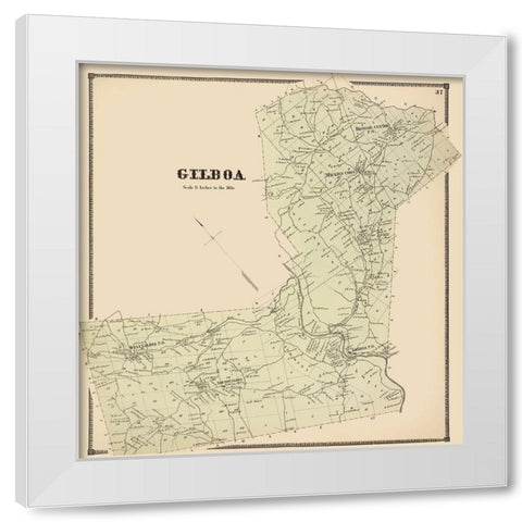 Gilboa New York Landowner - Stone 1866 White Modern Wood Framed Art Print by Stone
