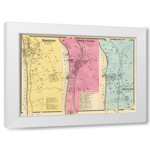 Hastings Dobbs Ferry Irvington New York Landowner White Modern Wood Framed Art Print by Beers