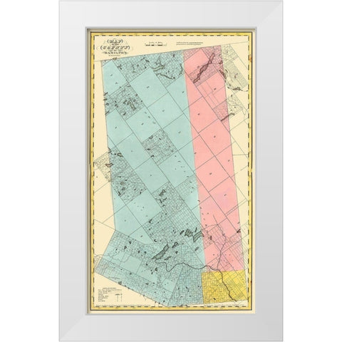 Hamilton New York Landowner - Burr 1829 White Modern Wood Framed Art Print by Burr