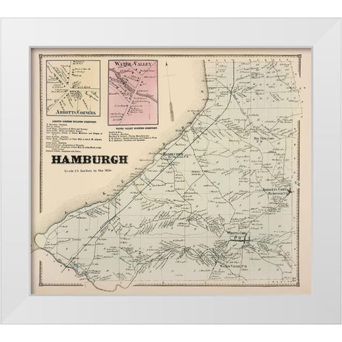 Hamburgh New York Landowner - Stone 1866 White Modern Wood Framed Art Print by Stone