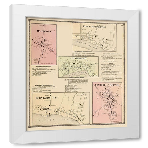 Hastings New York Landowner - Stone 1867 White Modern Wood Framed Art Print by Stone