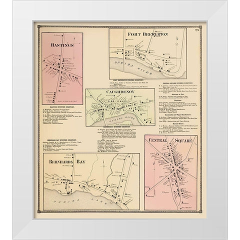 Hastings New York Landowner - Stone 1867 White Modern Wood Framed Art Print by Stone
