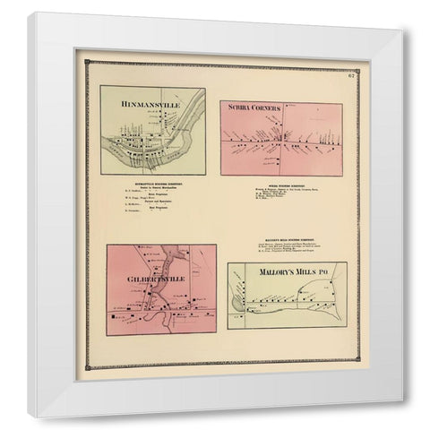 Hinmansville New York Landowner - Stone 1866 White Modern Wood Framed Art Print by Stone