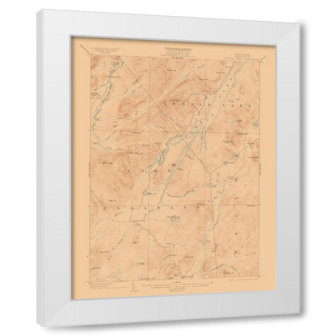 Indian Lake New York Quad - USGS 1902 White Modern Wood Framed Art Print by USGS