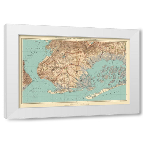 Jamaica Bay, Coney Island, Brooklyn New York White Modern Wood Framed Art Print by Bien