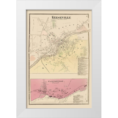 Keeseville, Clintonville New York Landowner White Modern Wood Framed Art Print by Beers