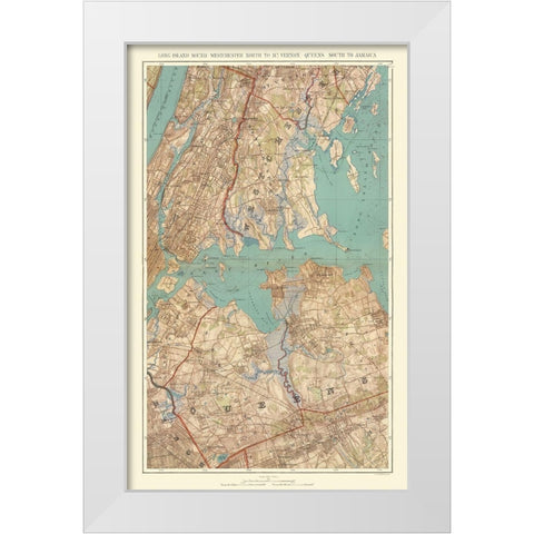 Long Island Sound Queens Mt Vernon New York White Modern Wood Framed Art Print by Bien
