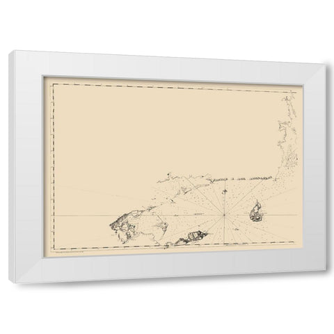 Long Island Sound Entrance - Des Barres 1779 White Modern Wood Framed Art Print by Des Barres