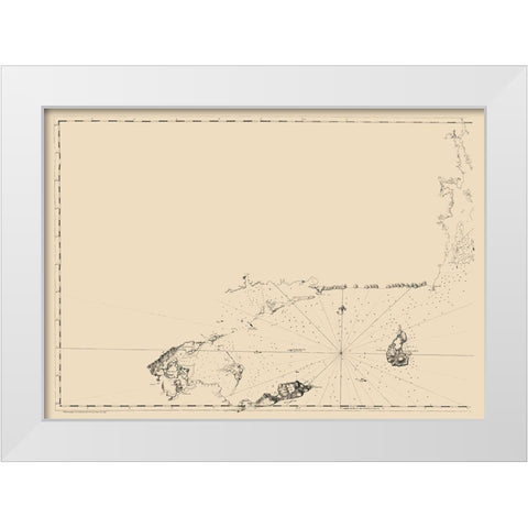 Long Island Sound Entrance - Des Barres 1779 White Modern Wood Framed Art Print by Des Barres