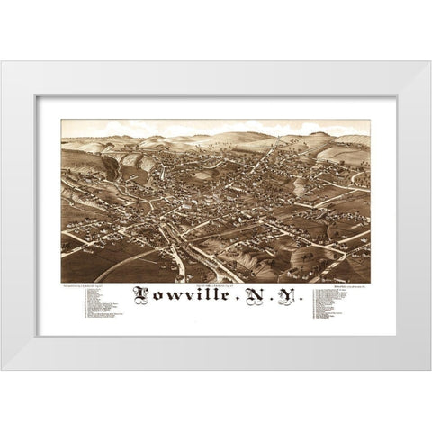 Lowville New York - Burleigh 1885  White Modern Wood Framed Art Print by Burleigh