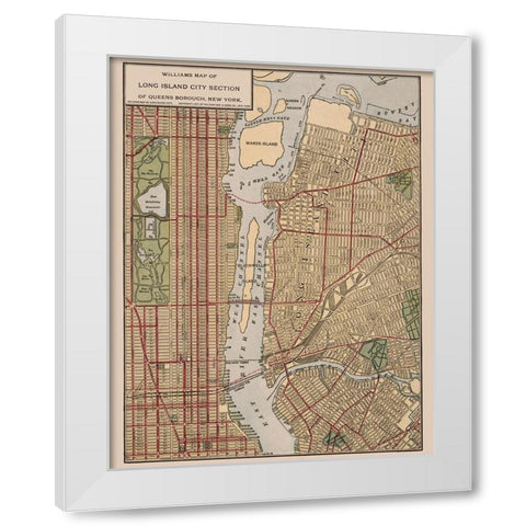 Long Island New York - Williams 1911  White Modern Wood Framed Art Print by Williams