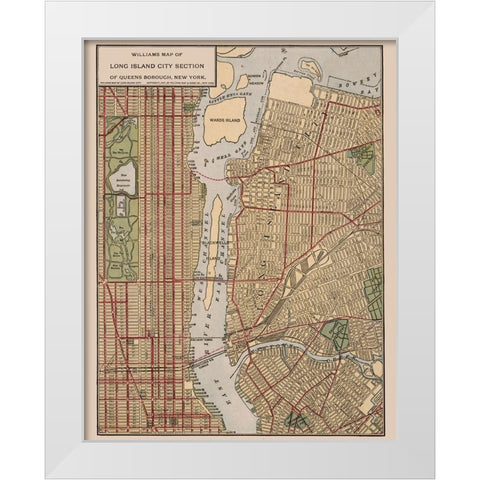 Long Island New York - Williams 1911  White Modern Wood Framed Art Print by Williams