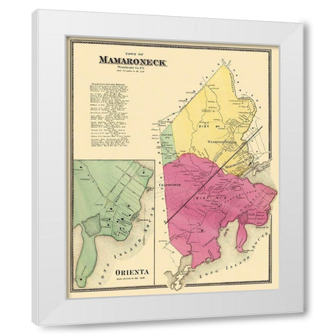 Mamaroneck, Orienta New York Landowner - Beers White Modern Wood Framed Art Print by Beers