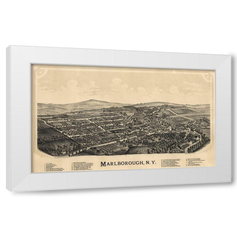 Marlborough New York - Burleigh 1891  White Modern Wood Framed Art Print by Burleigh
