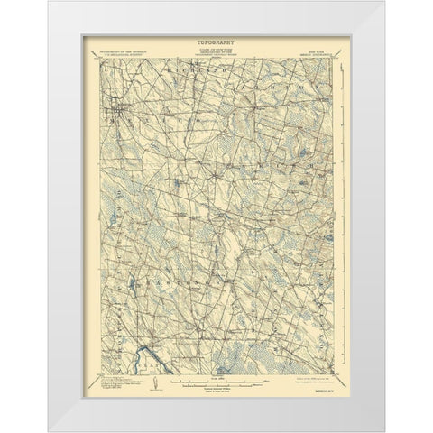 Mexico New York Quad - USGS 1905 White Modern Wood Framed Art Print by USGS