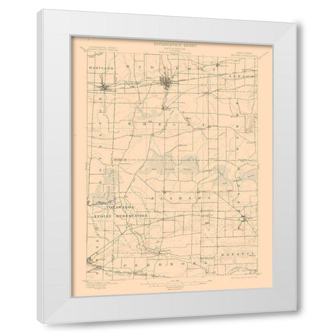 Medina New York Quad - USGS 1897 White Modern Wood Framed Art Print by USGS