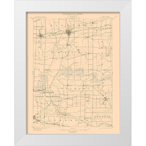 Medina New York Quad - USGS 1897 White Modern Wood Framed Art Print by USGS
