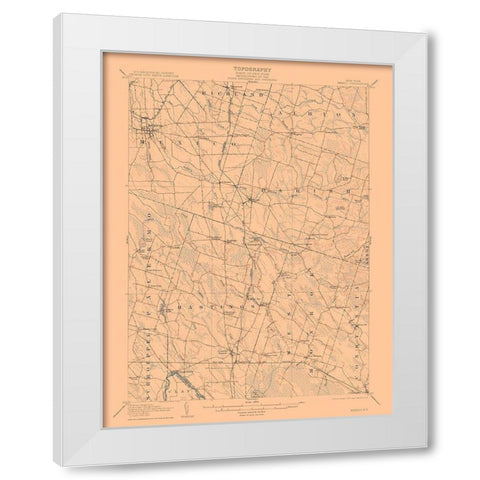 Mexico New York Quad - USGS 1905 White Modern Wood Framed Art Print by USGS