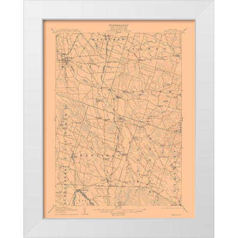 Mexico New York Quad - USGS 1905 White Modern Wood Framed Art Print by USGS