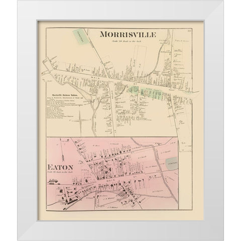 Morrisville New York Landowner - Whitman 1875 White Modern Wood Framed Art Print by Whitman