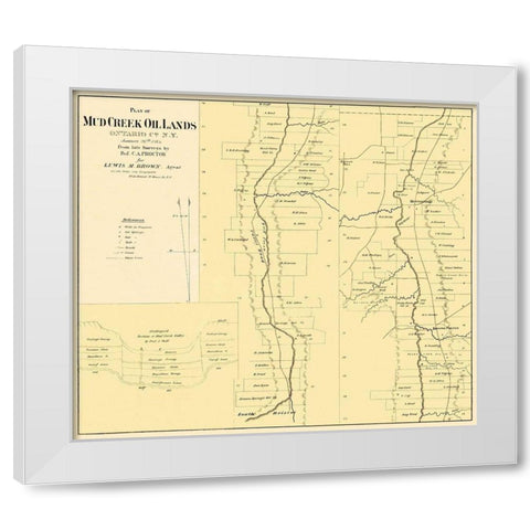 Mud Creek Oil Lands Ontario County New York White Modern Wood Framed Art Print by Proctor