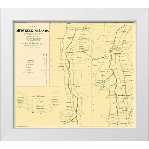 Mud Creek Oil Lands Ontario County New York White Modern Wood Framed Art Print by Proctor