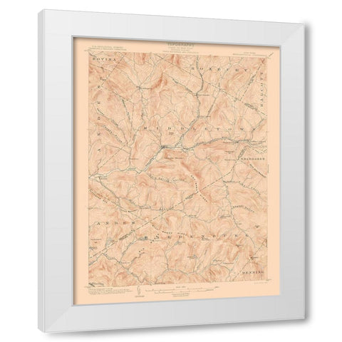Margaretville New York Quad - USGS 1904 White Modern Wood Framed Art Print by USGS