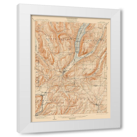Naples New York Quad - USGS 1903 White Modern Wood Framed Art Print by USGS