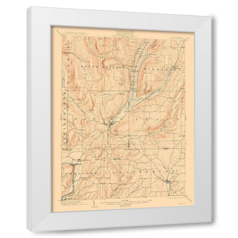 Naples New York Quad - USGS 1903 White Modern Wood Framed Art Print by USGS