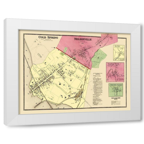 Nelsonville, Cold Springs New York Landowner White Modern Wood Framed Art Print by Beers