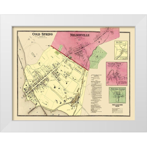 Nelsonville, Cold Springs New York Landowner White Modern Wood Framed Art Print by Beers