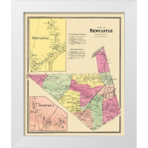 Newcastle, Chappaqua New York Landowner White Modern Wood Framed Art Print by Beers