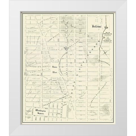 New York, Old Farms New York Landowner - Cooke White Modern Wood Framed Art Print by Cooke