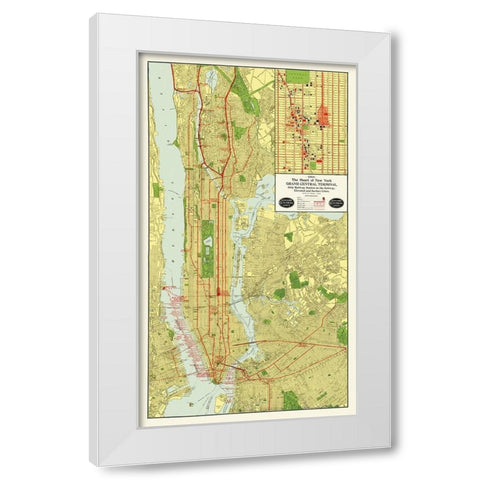 Grand Central Terminal - 1918 White Modern Wood Framed Art Print by Unknown