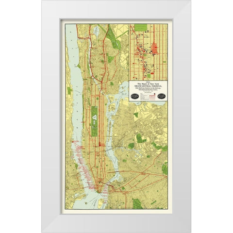 Grand Central Terminal - 1918 White Modern Wood Framed Art Print by Unknown