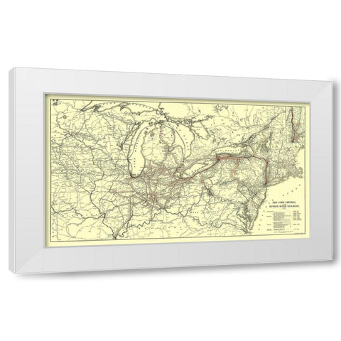 New York Central, Hudson River Railroad 1900 White Modern Wood Framed Art Print by Matthews