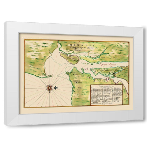 New York New York - Vinckeboons 1639 White Modern Wood Framed Art Print by Vinckeboons