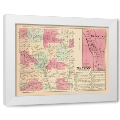 Nelson New York Landowner - Whitman 1875 White Modern Wood Framed Art Print by Whitman