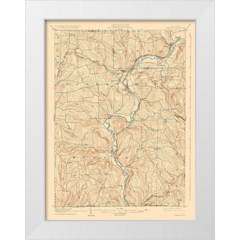 Neneveh New York Quad - USGS 1905 White Modern Wood Framed Art Print by USGS
